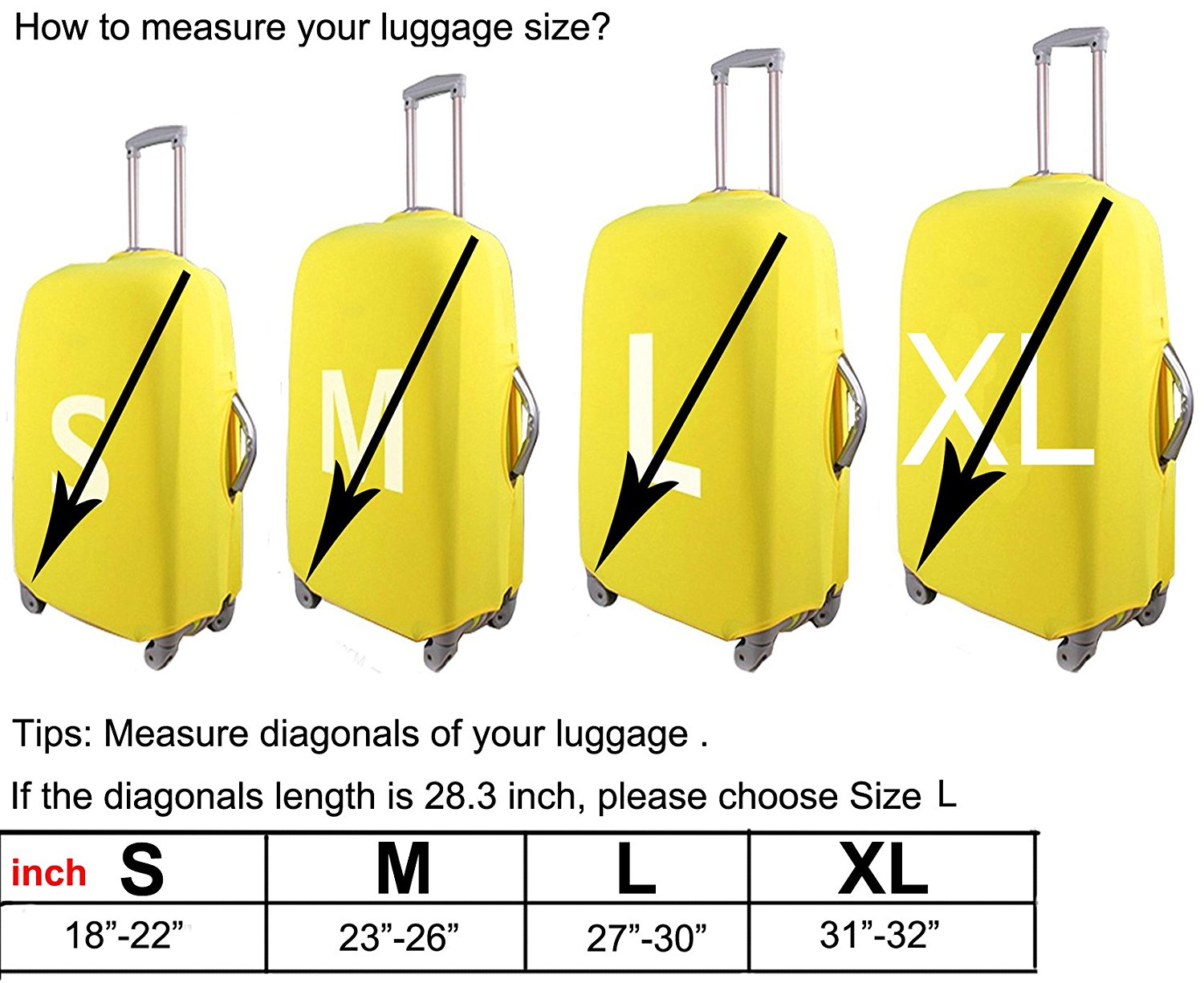 xl luggage size